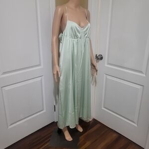 Elegant Mint Green Spaghetti Strap Dress‎